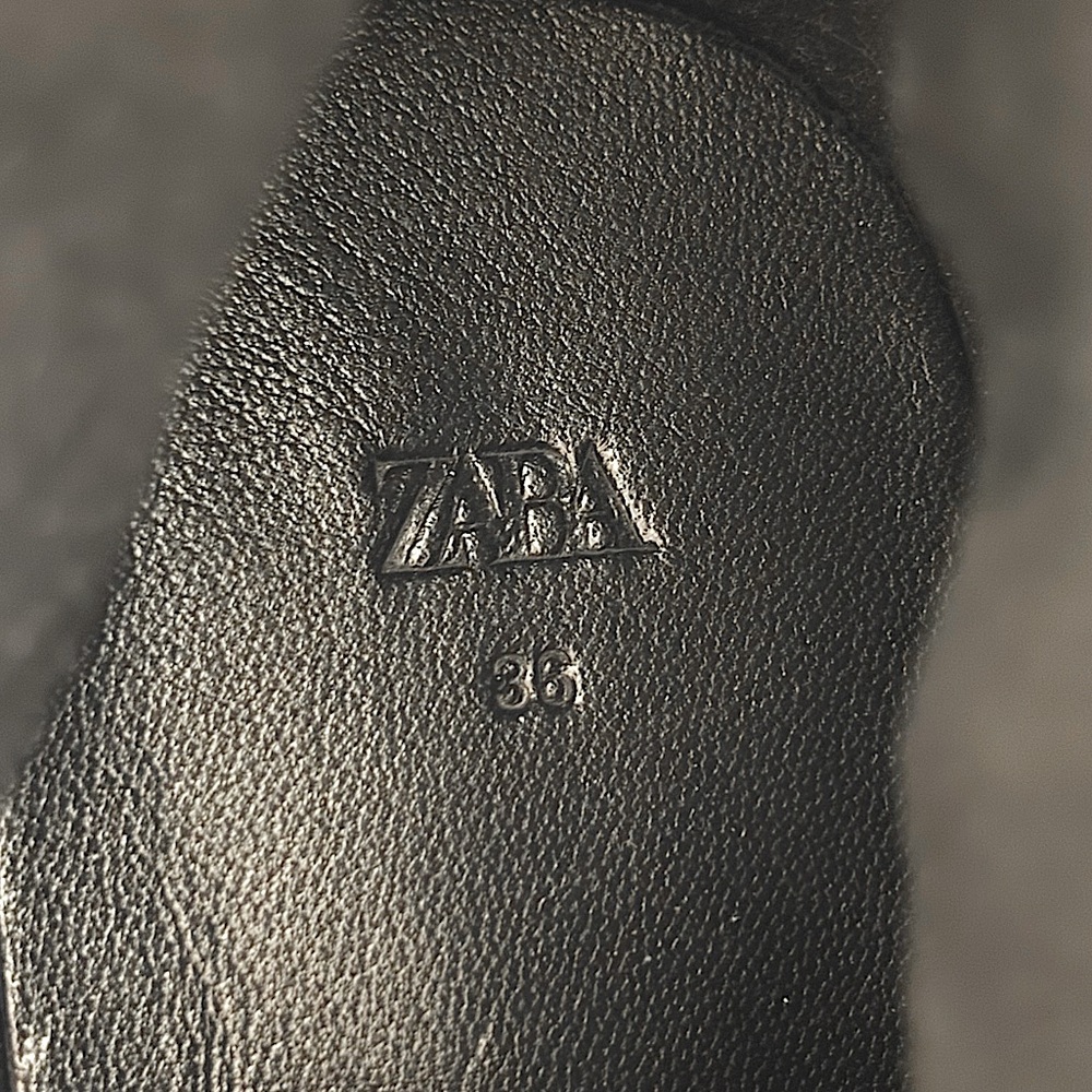 ZARA Black Leather Pointy Toe Western-Style Ankle Bootie--6 - Picture 10 of 15